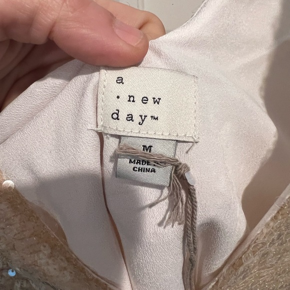 Sequin Cream Sleeveless Slip On Dress - Picture 3 of 5